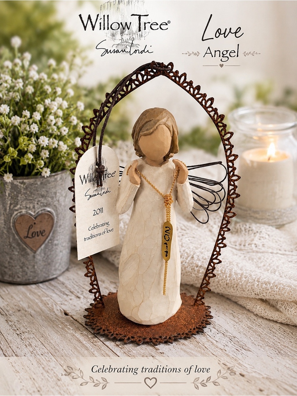 Willow Tree 2011 Celebrating Traditions of Love Angel Trellis Ornament